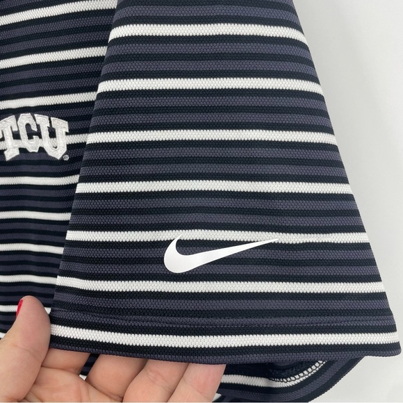 Nike Victory Stripe black gray White Stripe Golf Polo Short Sleeve XL TCU BV0367 - Picture 5 of 10